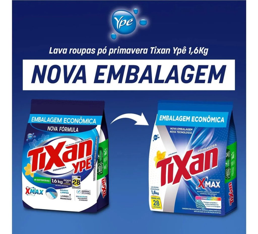 Lava Roupas Pó TIxan sachê 1,6kg