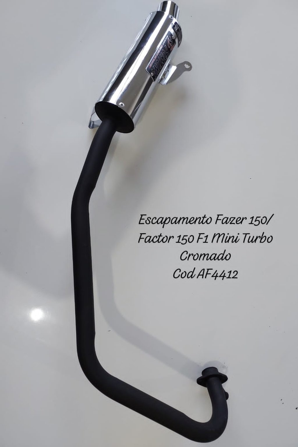 *ESCAPAMENTO FAZER 150/FACTOR 150 F1 MINI TURBO - CROMADO