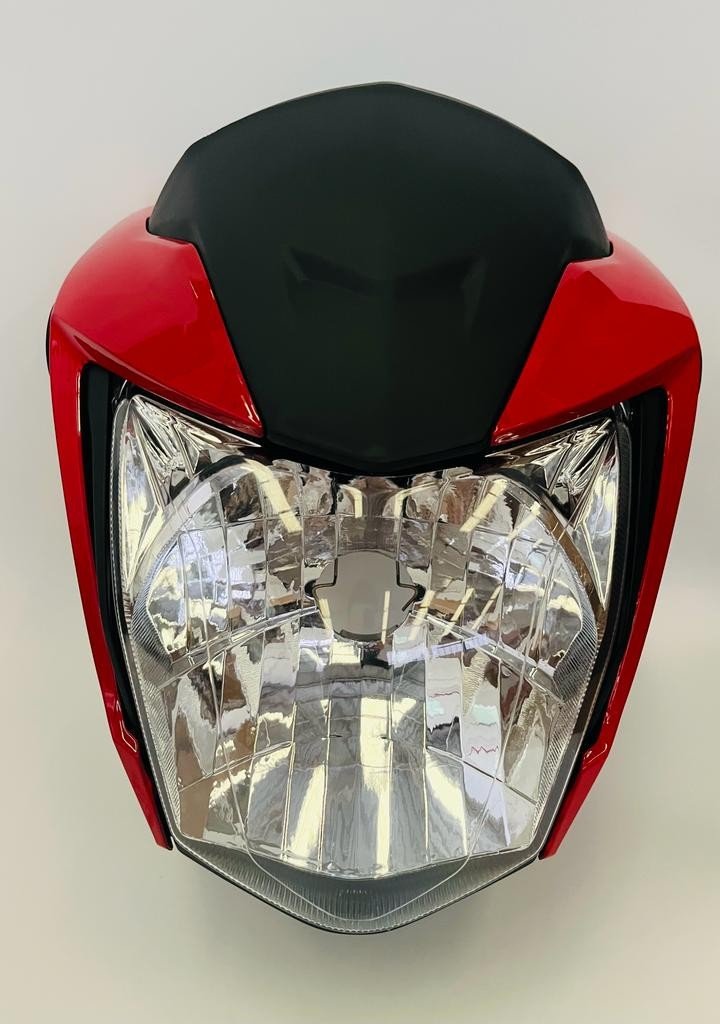 FAROL COMPL. C/CAREN.FRONTAL/LATERAIS E INTERNA COM BLOCO VERMELHO PEROLIZADO 2022/23 TITAN 160 EX