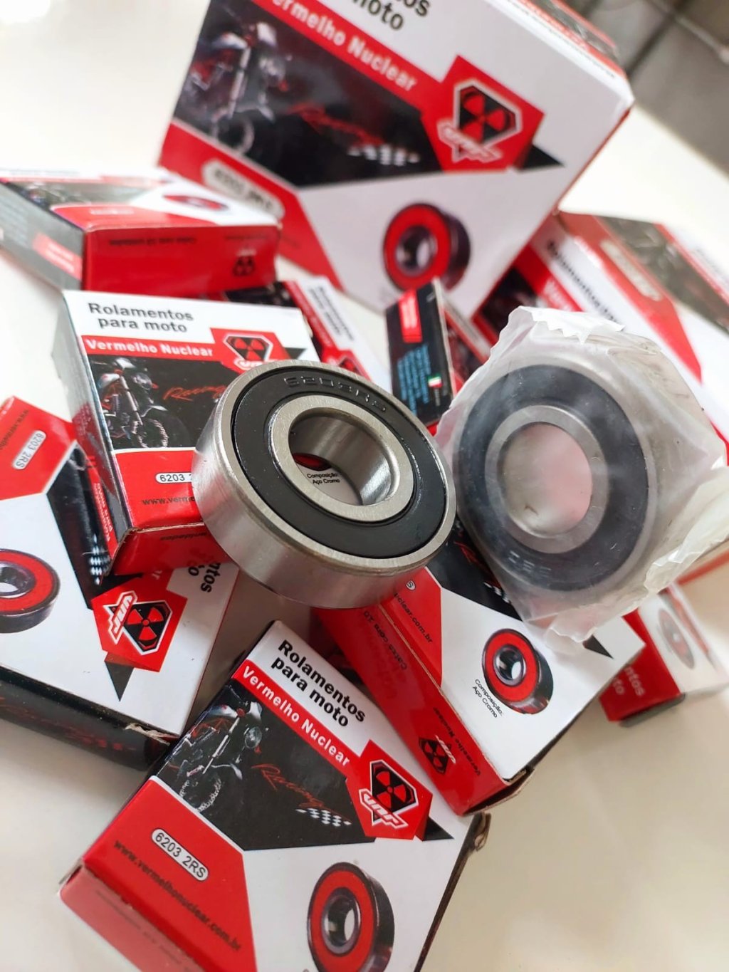 ROLAMENTO PARA MOTO VERMELHO NUCLEAR 6203-2RS UNI
