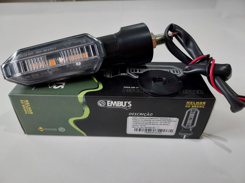 *PISCA COMPLETO. LED. SEQUENCIAL CB 250 TWISTER 2019-2023 C/PARAFUSO UNIVERSAL KS/ES/FAN 125 00-22/TITAN/FAN 150 04-
