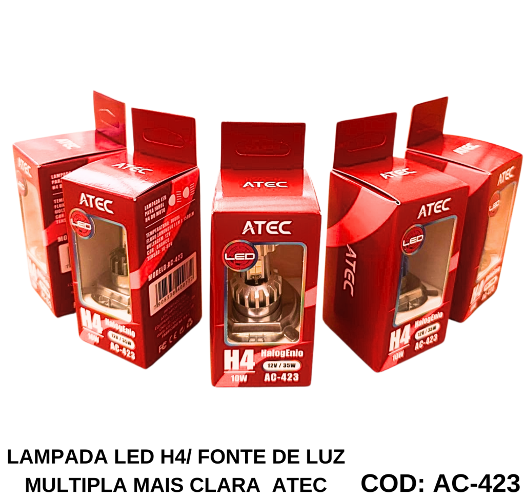 LAMPADA LED H4/ FONTE DE LUZ MULTIPLA MAIS CLARA  ATEC