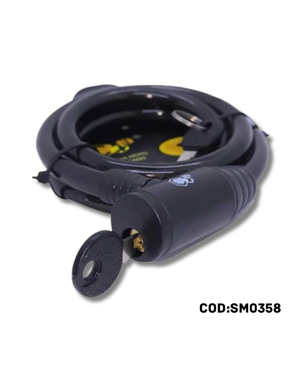 TRAVA P/ MOTO (CADEADO) COM CABO DE ACO ENCAPADO ESPESSURA 12MM X 1.200MM COMPRIMENTO (CAPA PRETA) CX3