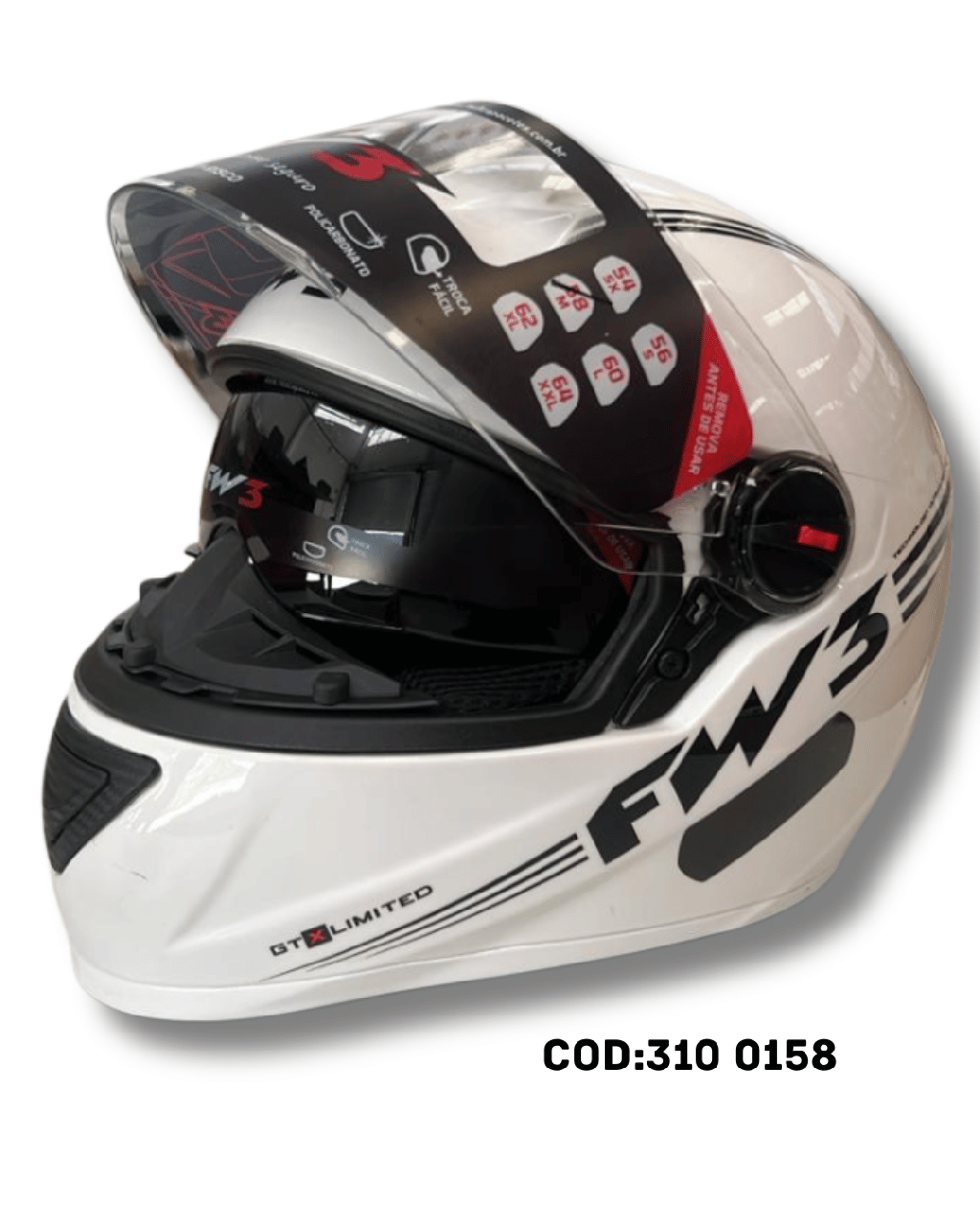 CAPACETE FECHADO FW3 GTX LIMITED BRANCO FOSCO