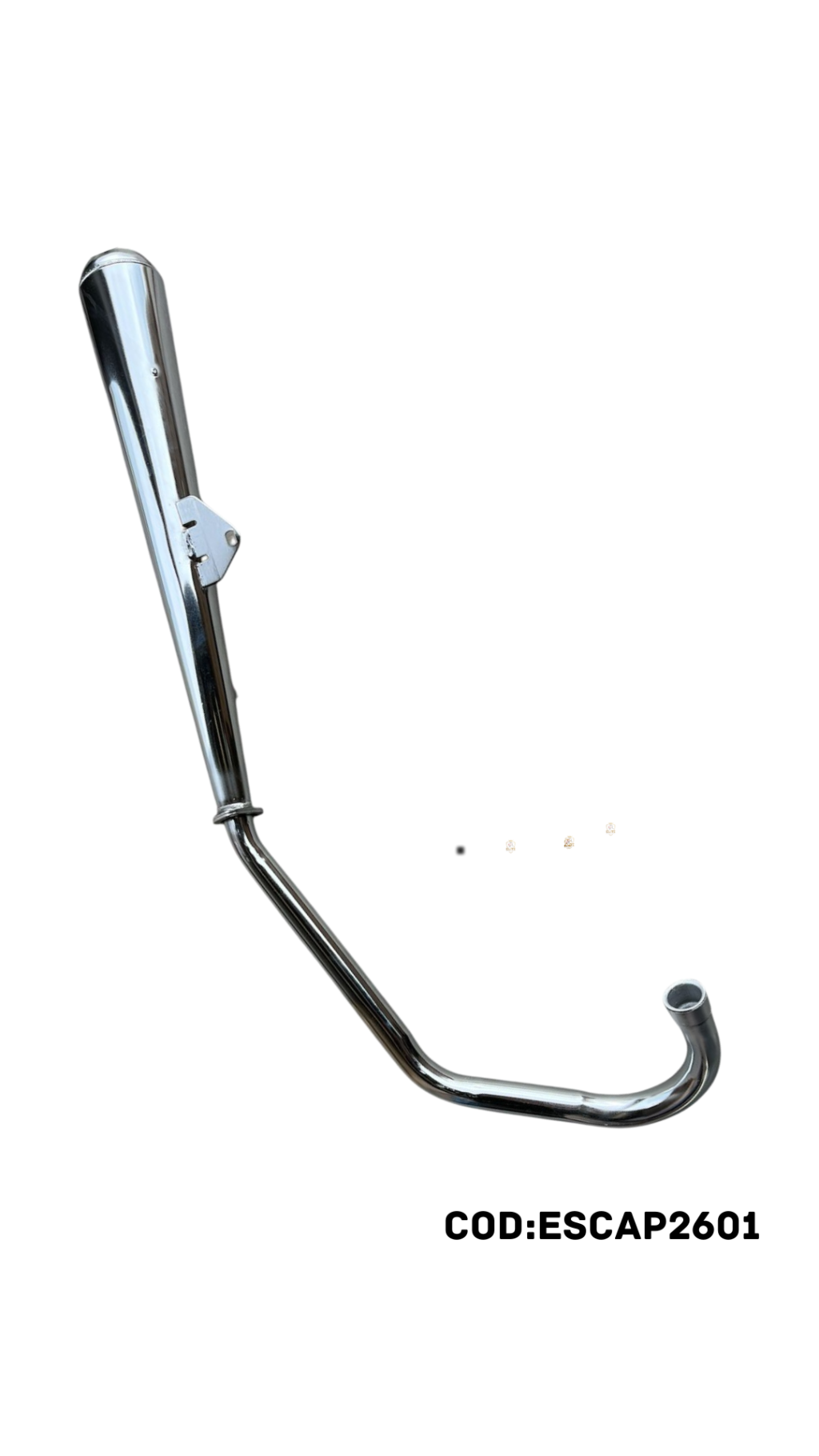 ESCAPAMENTO ESTRALADOR TURUNA CROMADO C/ SUPORTE PARA PROTETOR TÉRMICO POLIMET 10011