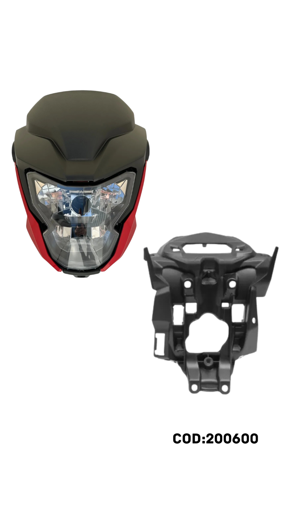 FAROL COMPL. C/CAREN.FRONTAL/LATERAIS E INTERNA COM BLOCO VERMELHO MARRAKESH TITAN/FAN 160 25/