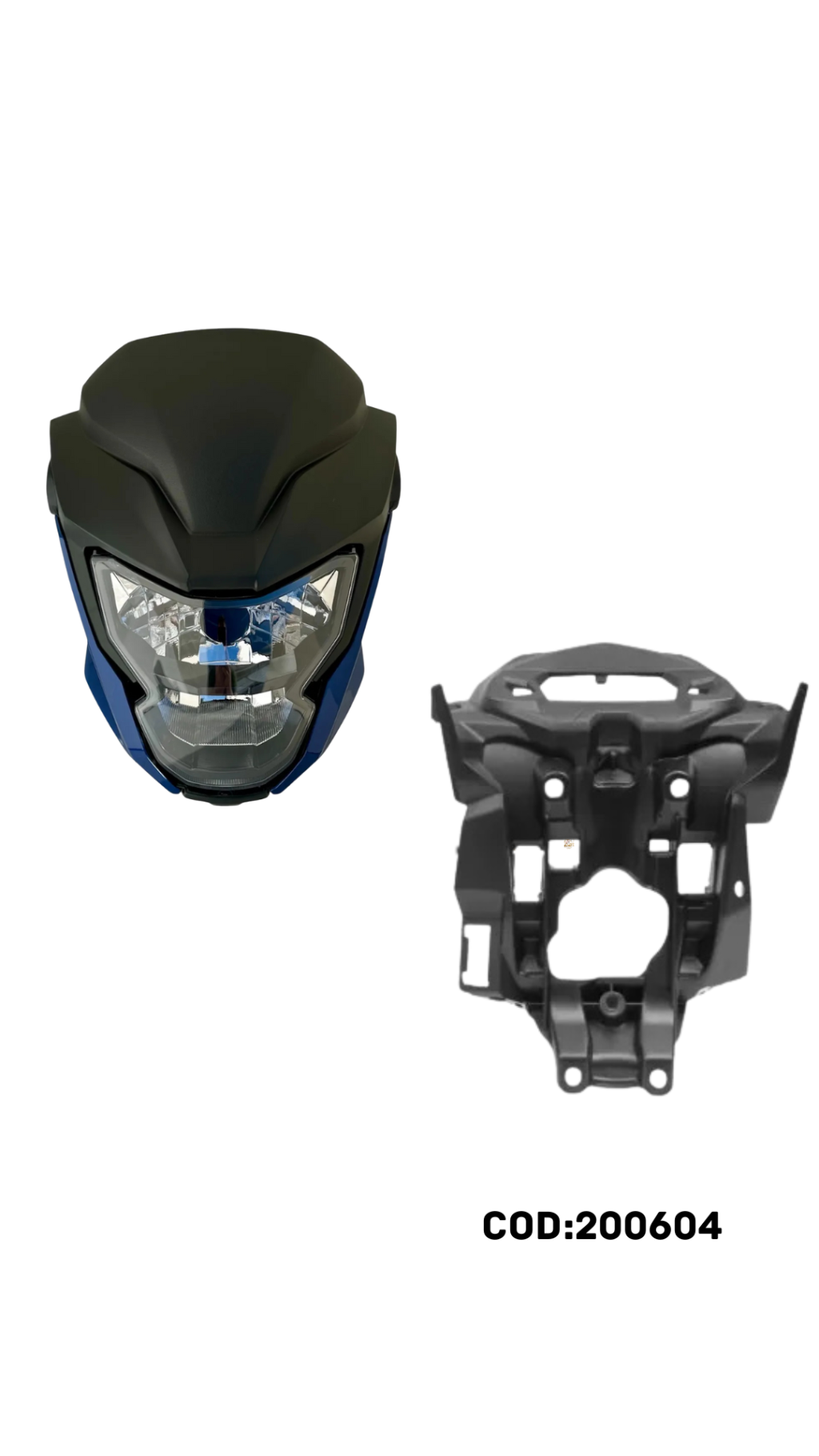 FAROL COMPL. C/CAREN.FRONTAL/LATERAIS E INTERNA COM BLOCO AZUL SPENCER TITAN/FAN 160