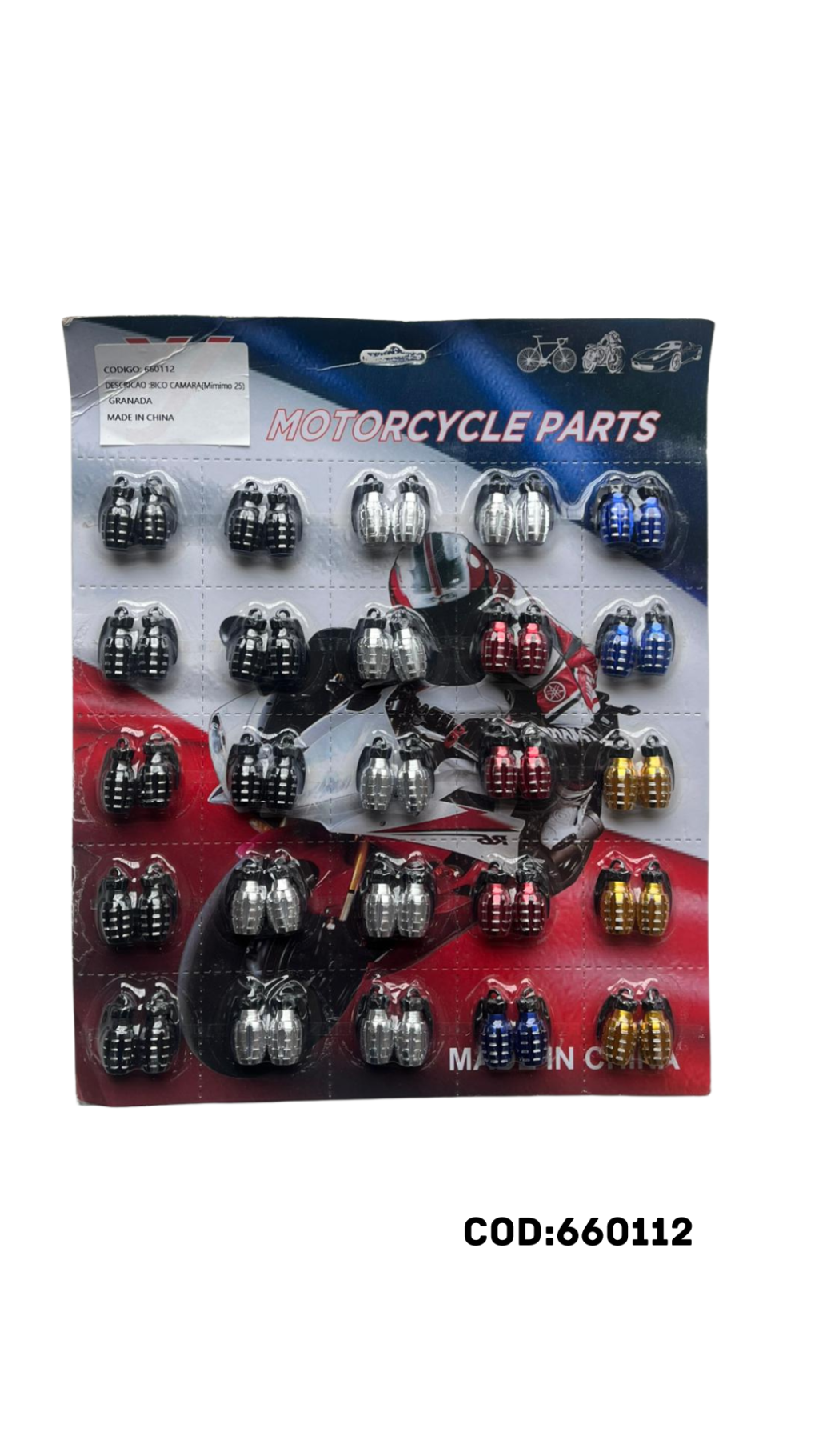 CARTELA DE BICO ALUMINIO GRANADA COLOR C/25