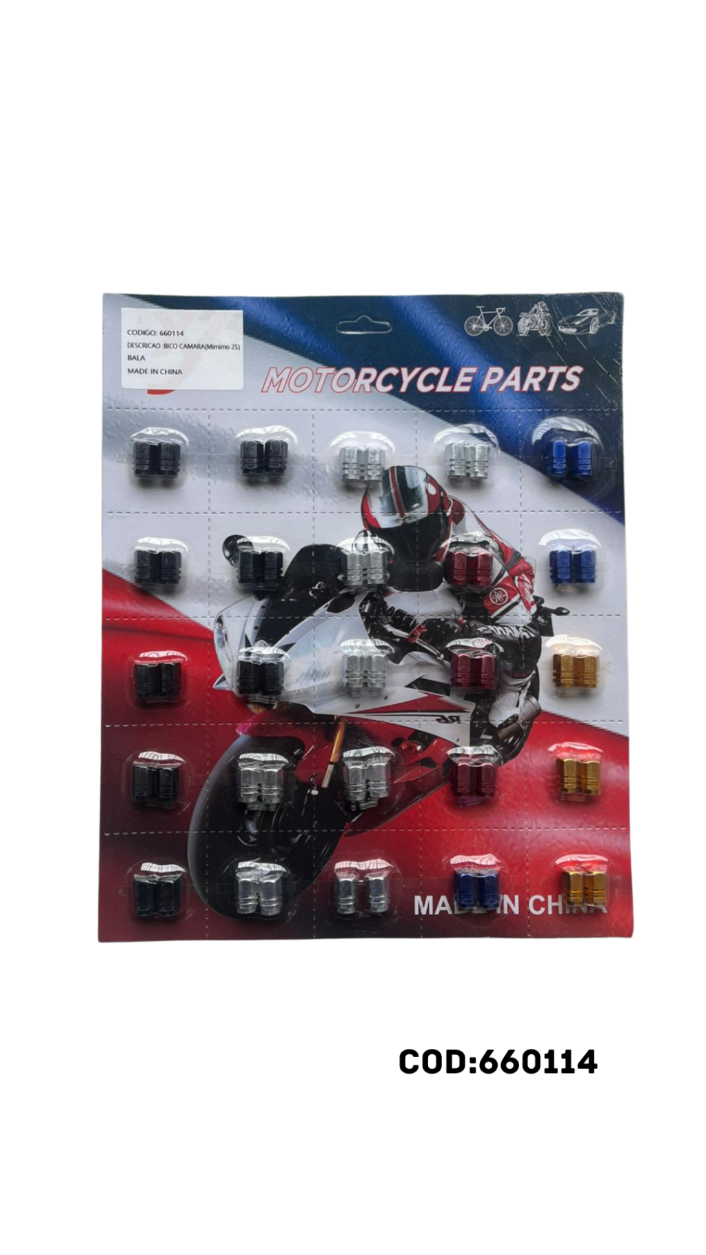 CARTELA DE BICO ALUMINIO TRADICIONAL COLOR C/25 