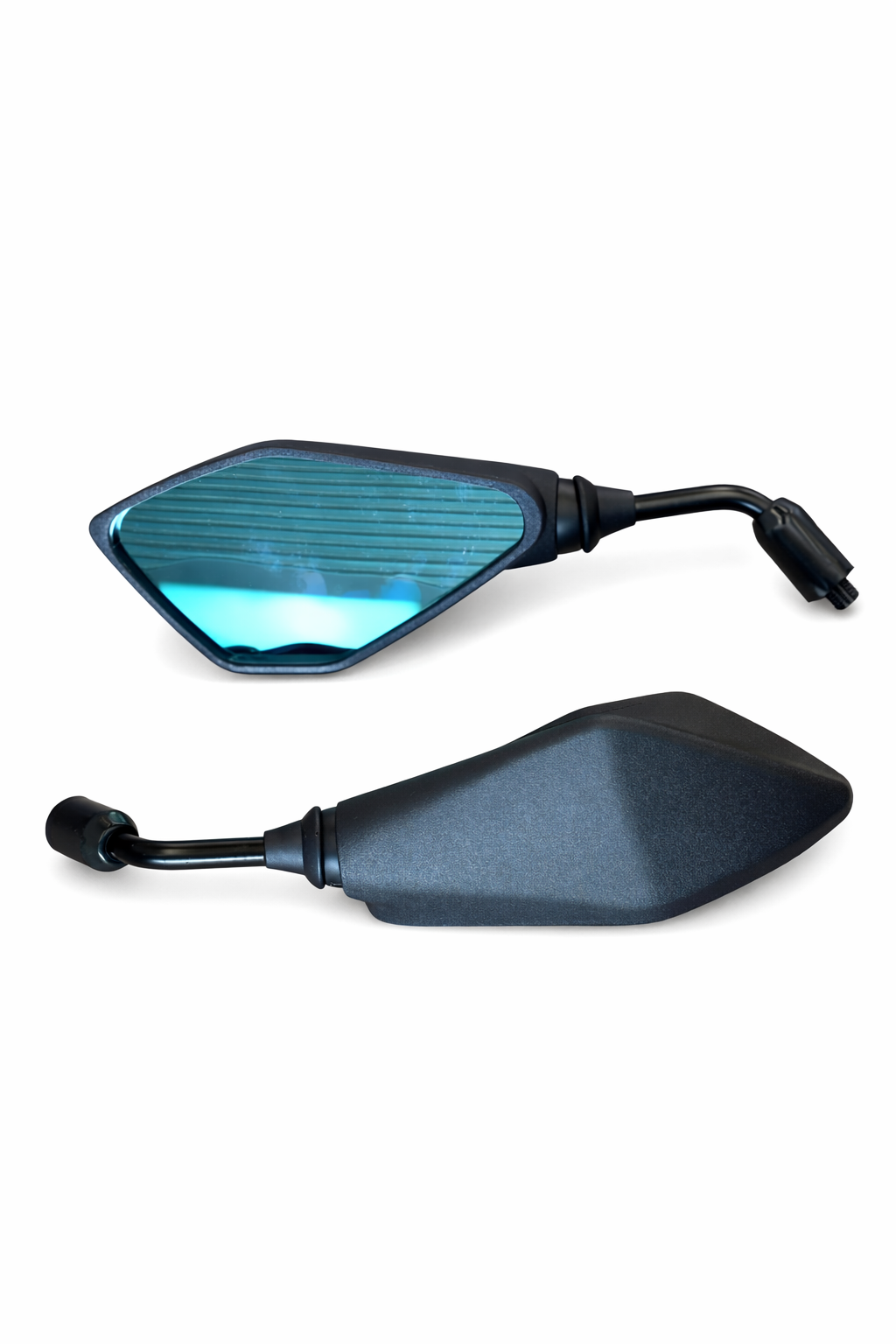 RETROVISOR MINI Z400 HASTE CURTA LENTE CONVEXA PRATA (H)  ( Lente Azul )