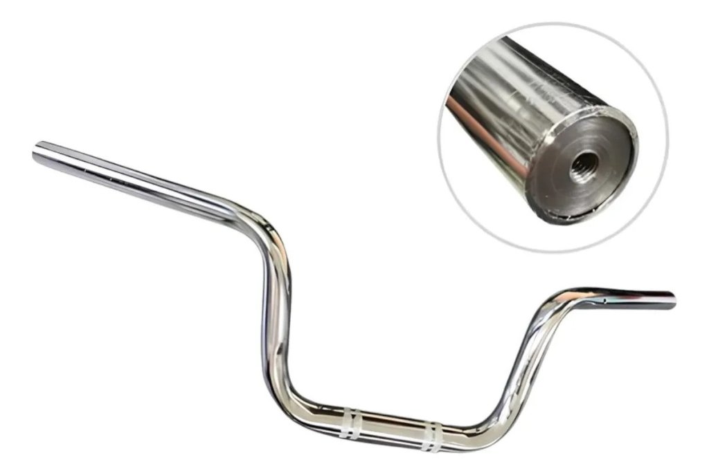 GUIDÃO CROMADO DA CARGO MODELO ELITE 1.9 (C/ FURAÇÃO PUNHO CB500)