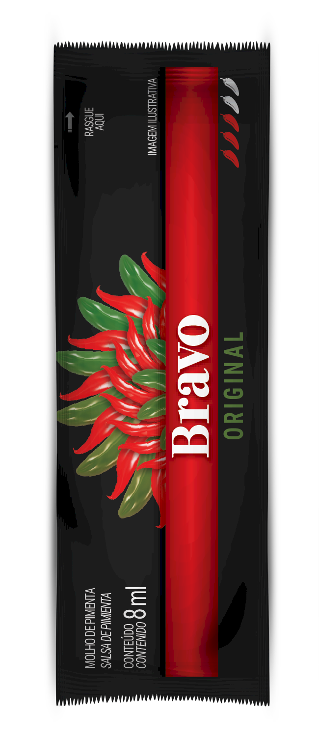 3579 -  SACHE BRAVO 120X8ML M.PIMENTA (CX C/ 120 UNI)