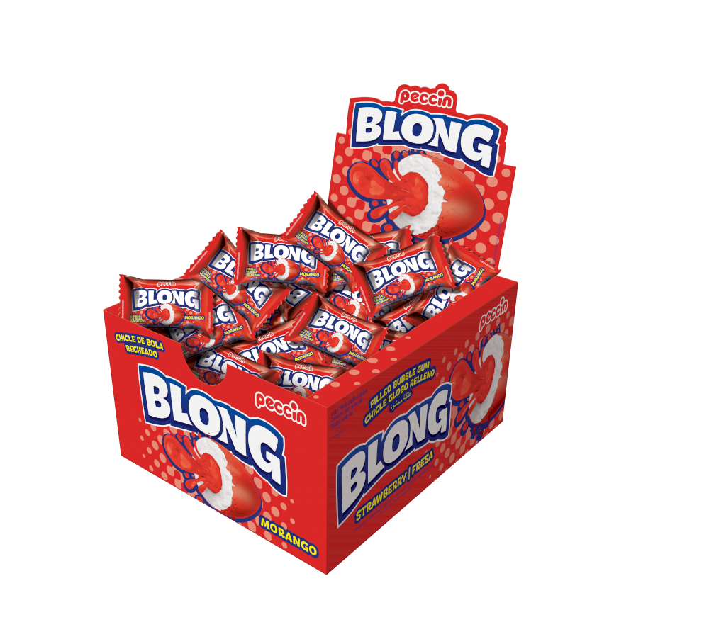 1237 - CHICLE BLONG 200G MORANGO (caixinha com 40 chicle)