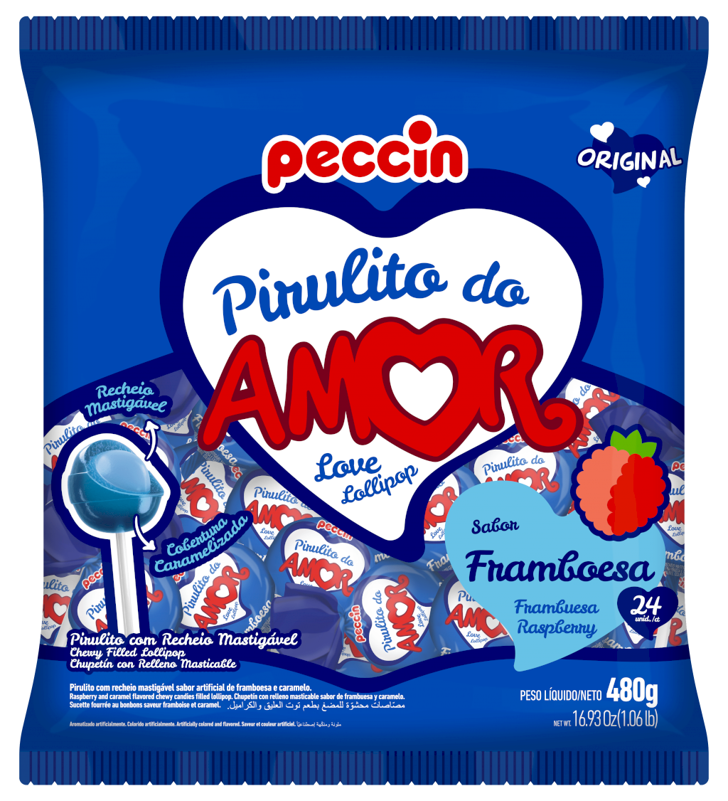 1247 - PIRULITO AMOR 480G FRAMBOESA