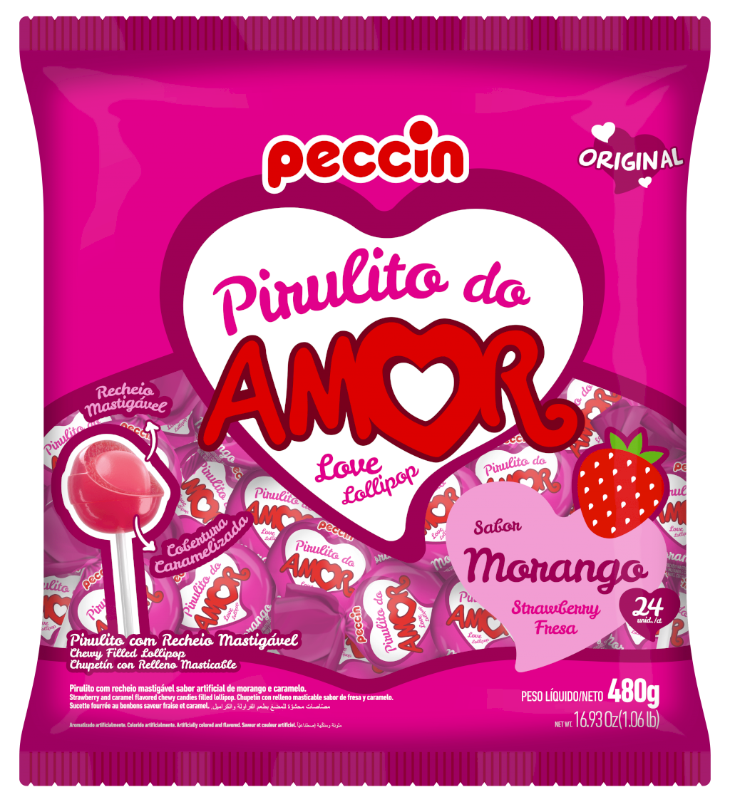 1249 - PIRULITO AMOR 480G MORANGO