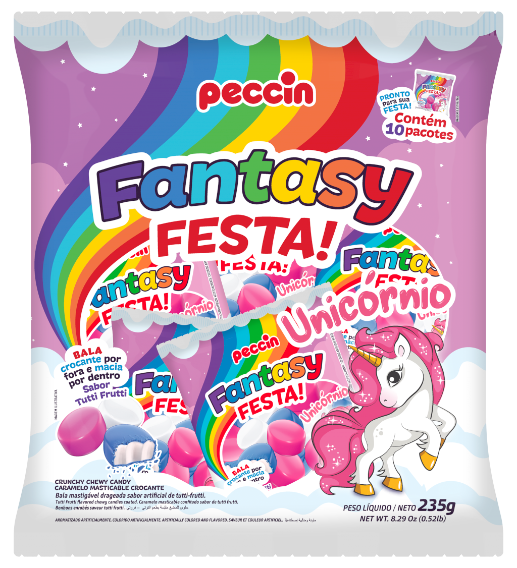 1383 - BALA FANTASY 235G FESTA UNICORNIO (MÍNIMO 6 UNI)