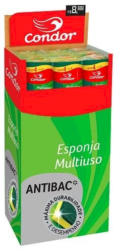 10684 -  ESPONJA MULTIUSO DISPLAY LV4PG3 CAIXA C/160 UNID.