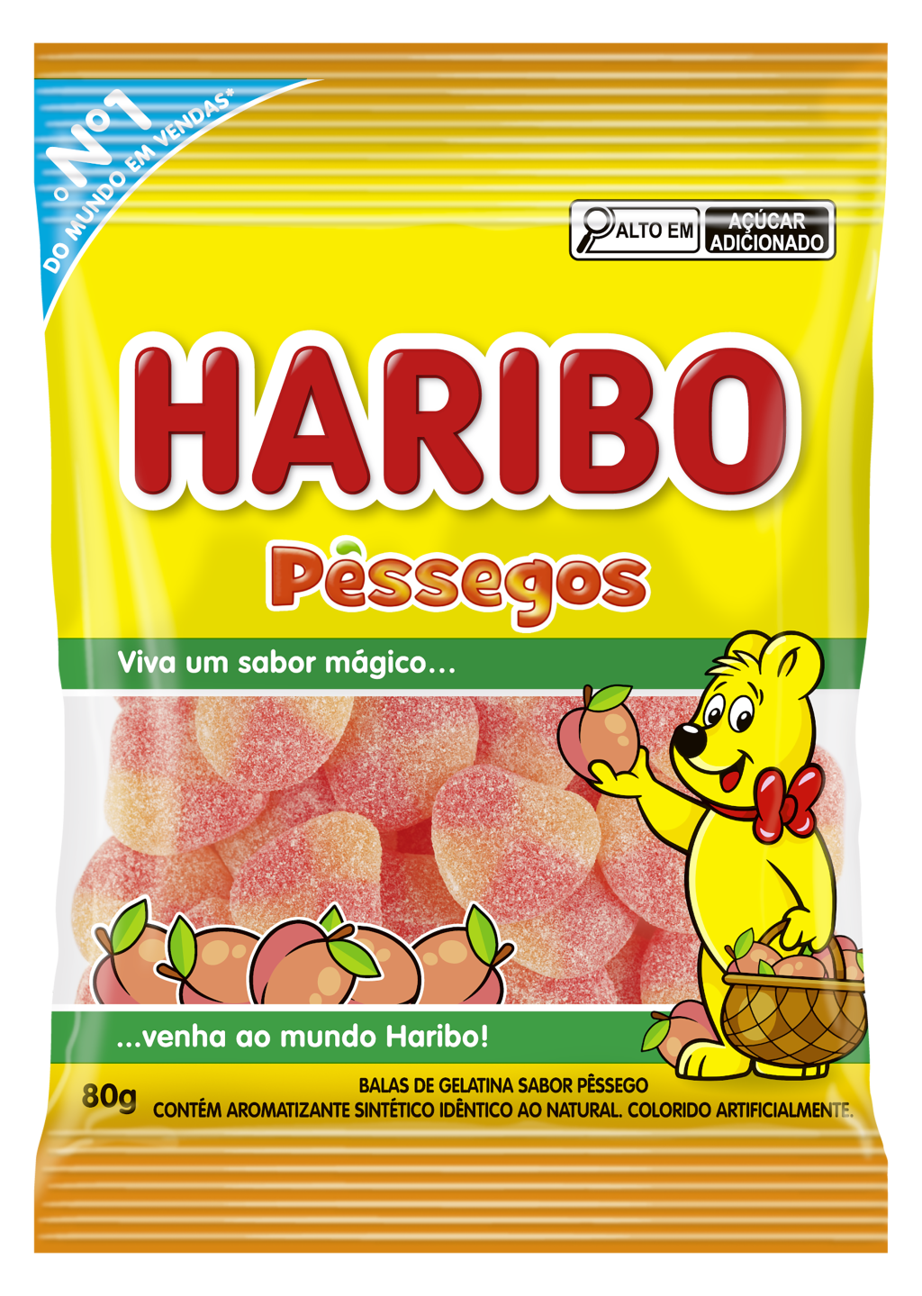 2681 - BALA GELATINA 80G PESSEGOS (mínimo 6 unid)