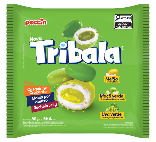 1462 - BALA TRIBALA PECCIN 500G VERDE - PACOTE