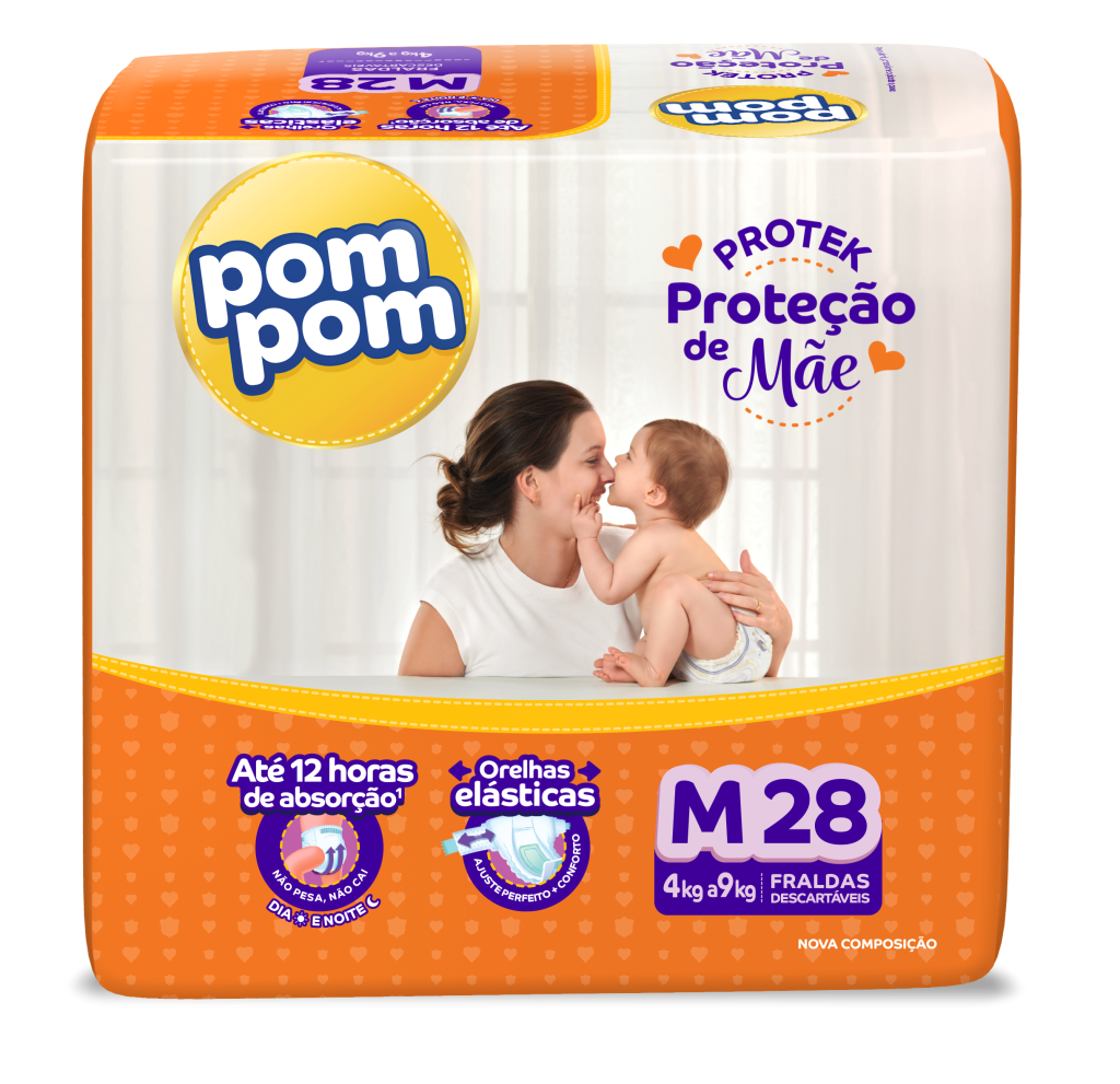 6403 -  POMPOM FRALDA PROTEK M C/28 (minimo 6 pacotes)