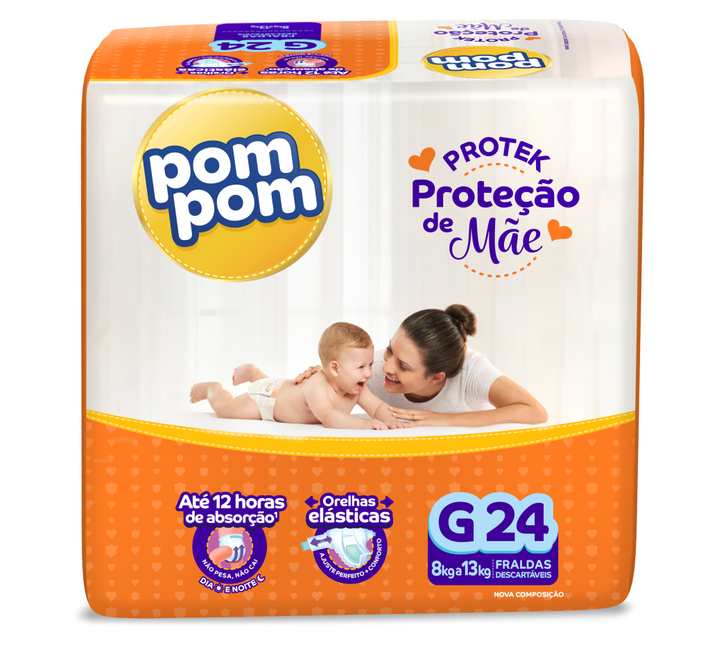 6404 -  POMPOM FRALDA PROTEK G C/24(minimo 6 pacotes)