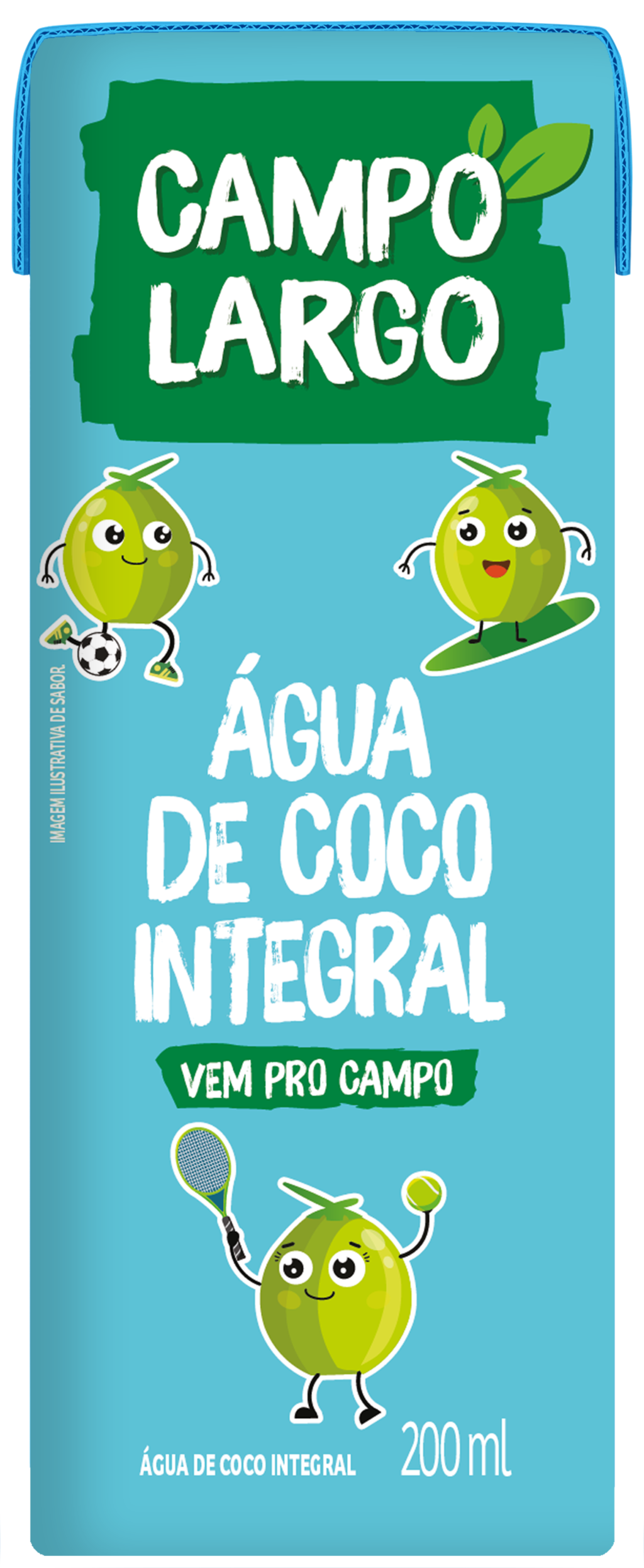 9522 - AGUA DE COCO INTEGRAL CAMPO LARGO 200ML (MINIMO 6 UNIDADES)