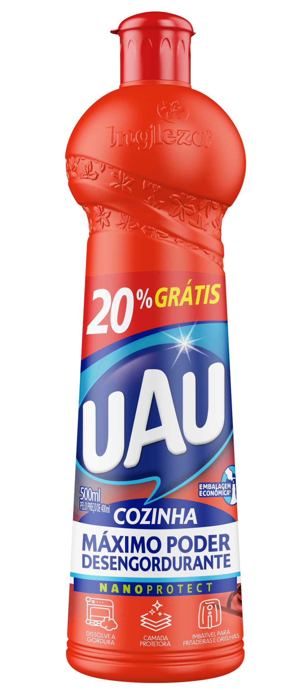 14570- UAU DESENGORDURANTE 500ML SQUEEZE (MÍNIMO 6 UNI)