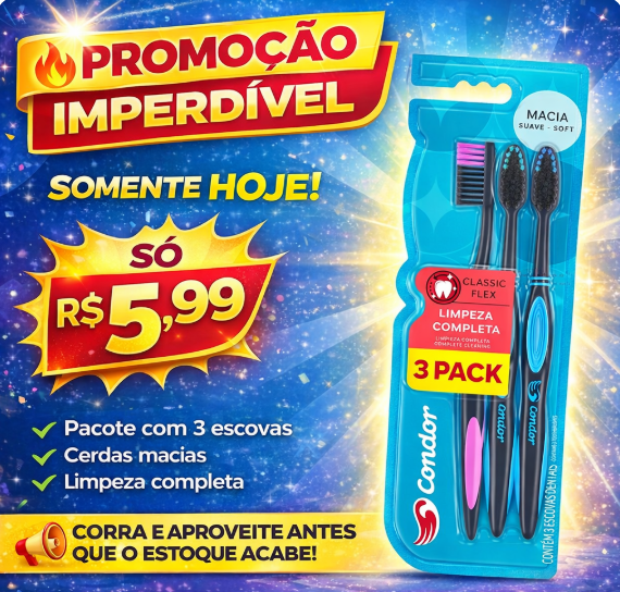 10956 - ESCOVA DENTAL CLASSIC MACIA COM 3 UNIDADES