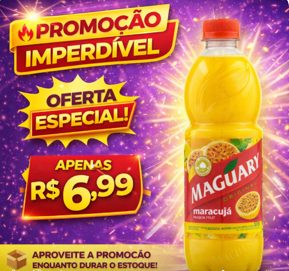 4357 - PROMOÇÃO MAGUARY CONCENTRADO 500ML MARACUJA SOMENTE FARDO C/12 UNID.