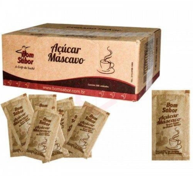 5756 - ACUCAR MASCAVO SACHE 5g C/200un - BOM SABOR
