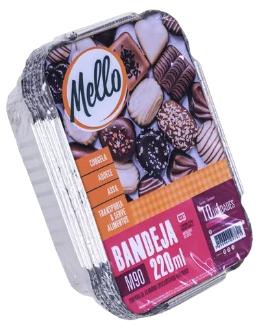 4328 - BANDEJA ALUM. M90 220ml C/10un - MELLO