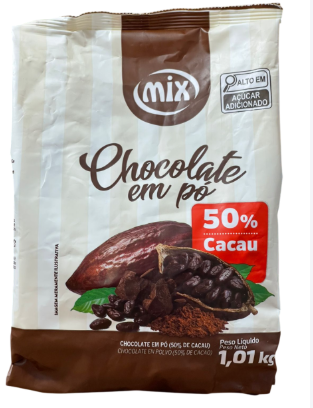 16825 - CHOCOLATE EM PÓ 50% 1,010kg - MIX/ DUAS RODAS