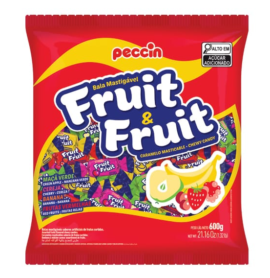 16882 -BALA FRUIT E FRUIT SORTIDA 400g - PECCIN