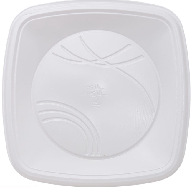 17079 - PRATO 21cm QUADRADO BIO BRANCO C/10un - TRIK TRIK