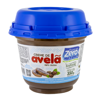 17345 - CREME DE AVELA C/ CACAU ZERO ACUCAR 350g - BOM PRINCIPIO