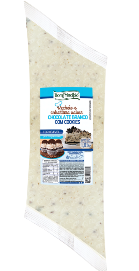 17338 - RECHEIO E COB CHOC BRANCO C/COOKIES 1,01kg - BOM PRINCIPIO