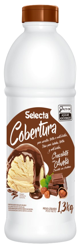 17396- COBERTURA CHOCOLATE C/ AVELA 1,3kg - SELECTA/ DUAS RODAS