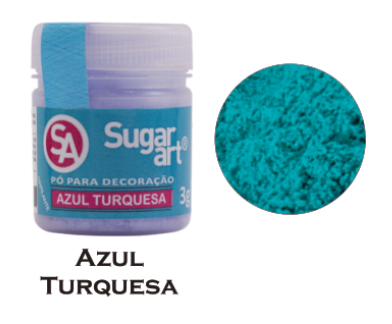 3325 - PÓ P/ DECORAÇÃO AZUL TURQUESA 3g  - SUGAR ART