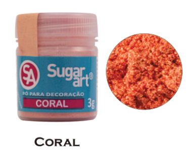 3328 - PÓ P/ DECORAÇÃO CORAL 3g - SUGAR ART