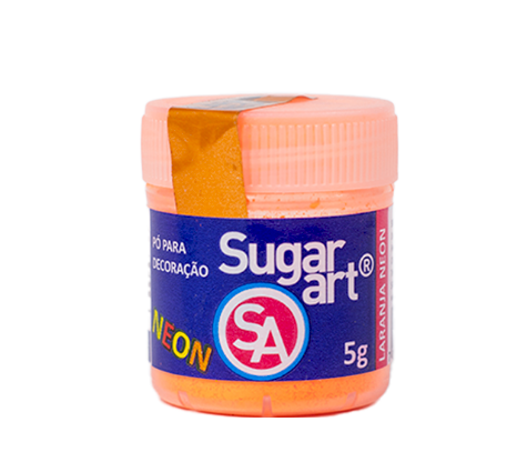 3556 - PÓ P/ DECORAÇÃO LARANJA NEON 5g - SUGAR ART