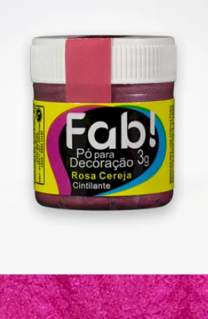 870 - PO P/ DECORACAO ROSA CEREJA 3g - FAB