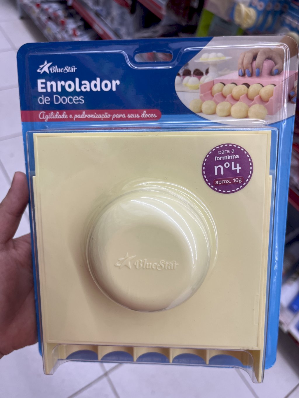 3407 - ENROLADOR DE DOCES AMARELO 16g - BLUESTAR