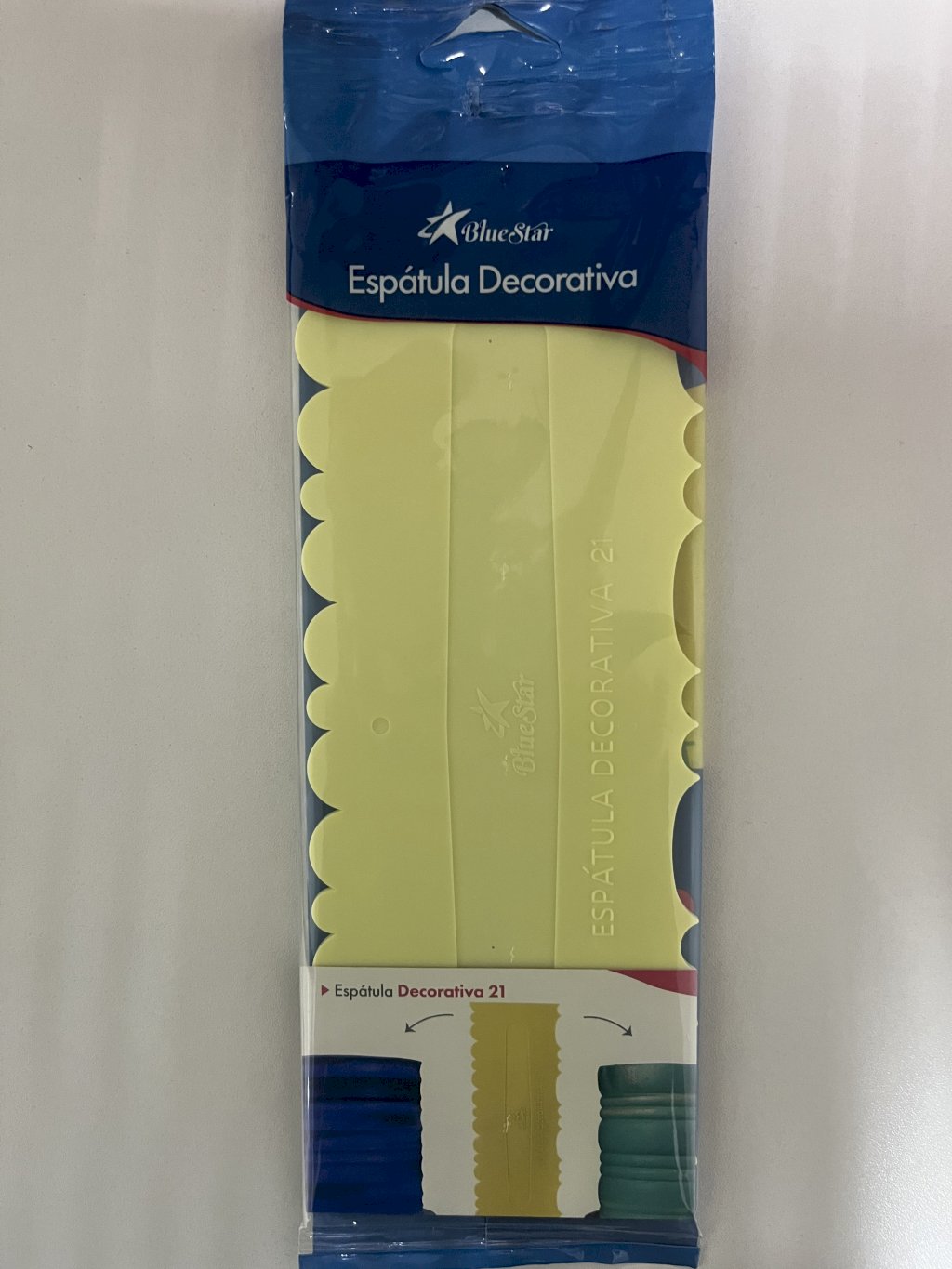1843 - ESPATULA DECORATIVA 21 AMARELA  - BLUESTAR