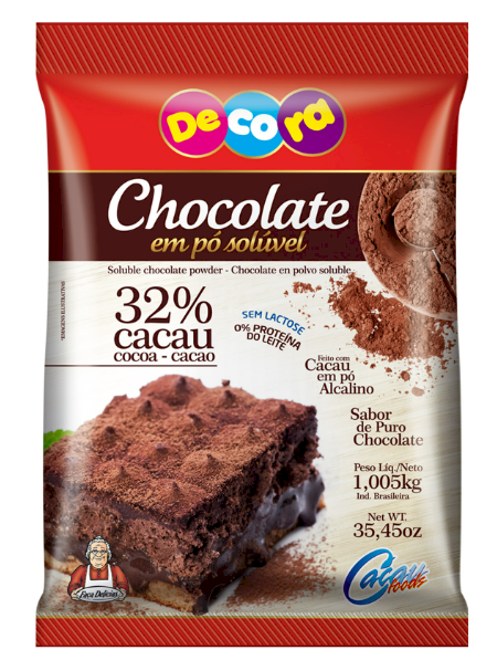 2260 - CHOCOLATE EM PÓ SOLUVEL 32% CACAU 1,005kg - CACAUFOODS
