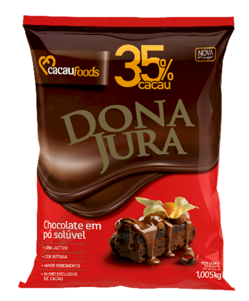 2258 - CHOCOLATE EM PÓ SOLUVEL 35% DONA JURA 1,005kg - CACAUFOODS