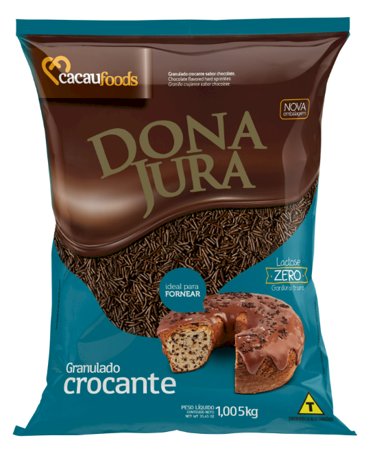 2253 - GRANULADO CROCANTE DONA JURA CHOCOLATE 1,005kg - CACAUFOODS