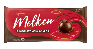 3775 - CHOCOLATE BARRA MEIO AMARGO MELKEN 500g - HARALD