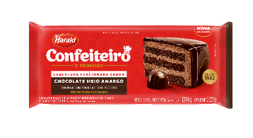 704 - COBERTURA BARRA MEIO AMARGO CONFEITEIRO 1,01kg - HARALD