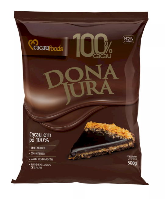 3409 - CACAU EM PÓ ALCALINO 100% DONA JURA 500g - CACAU FOODS