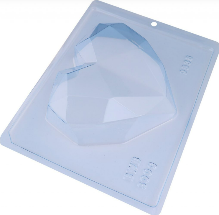 154 - FORMA ESPECIAL CORAÇÃO LAPIDADO 500g 3 PARTES - BWB